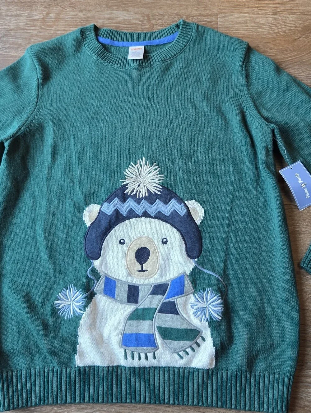 NWT Gymboree Boys Dark Green Polar Bear Sweater Winter Christmas Sweater size 12